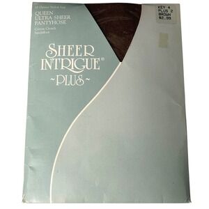 Sheer Intrigue Plus Queen Ultra Sheer Pantyhose Brown Plus 2 Sandaltoe USA 4310